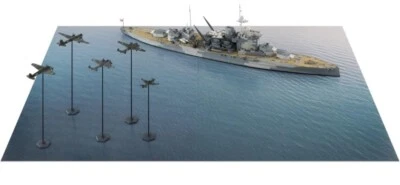 Pit Road 1:700 Royal Navy Warspite VS German Air Force Paper Base Plastic Model - Image 1 of 3