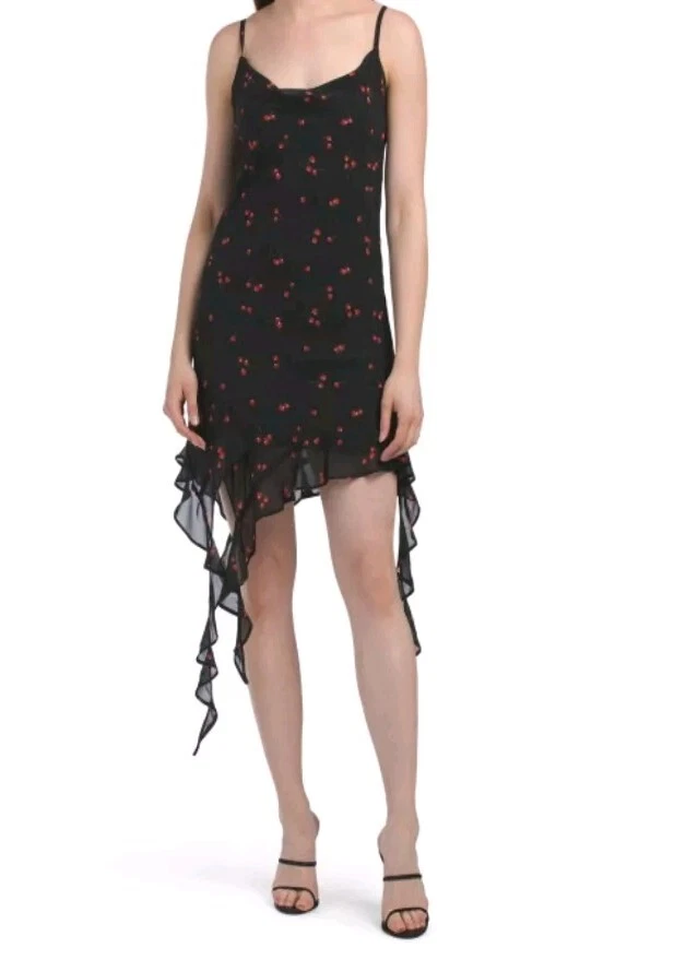 Vestido para mujer Clover estampado de cereza con volantes en cascada talla M Foto 1 de 1