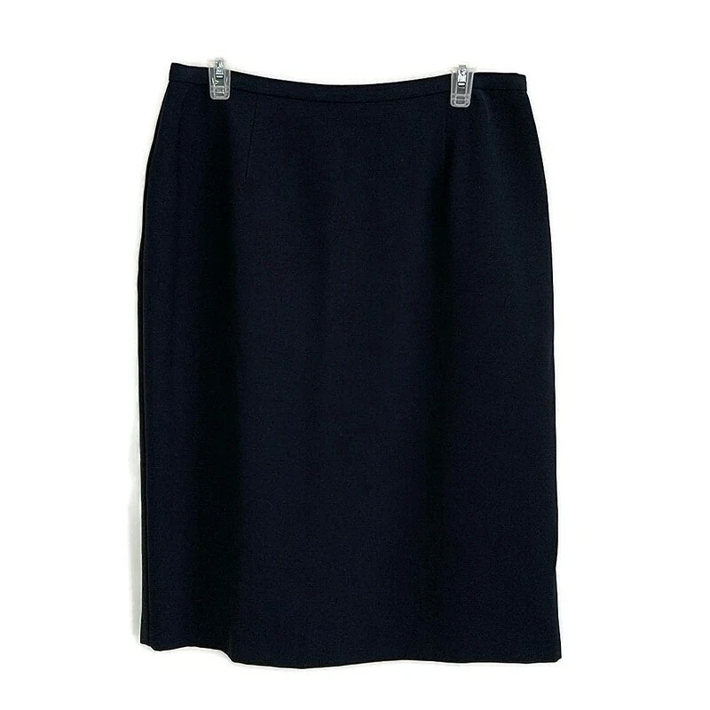 Falda Villager para mujer talla 14 negra lisa hasta la rodilla lápiz abertura cierre de cremallera Foto 1 de 4