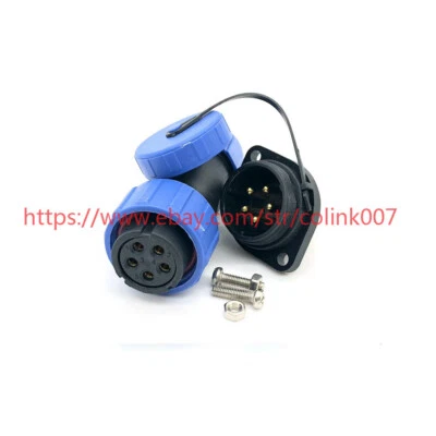 IP68 5Pin Screw Fix Panel Mount Waterproof Connector, SP21 LED Lighting Adapter - Image 1 of 4