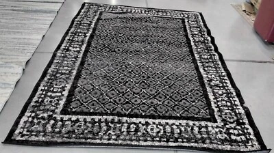 BLACK / SILVER 6' X 9' Back Stain Rug, Reduced Price 1172759420 ADR110A-6 - Image 1 of 4