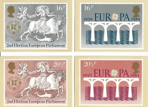 PHQ-Karten CEPT von 1984 mit Erstausgabestornierungen - Bild 1 von 2