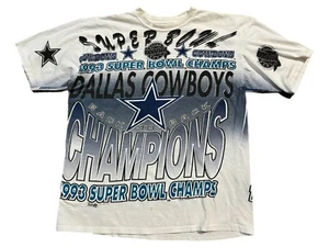 Camisa XL para hombre Dallas Cowboys Super Bowl Magic Johnson AOP blanca azul de colección 1993 - Imagen 1 de 21