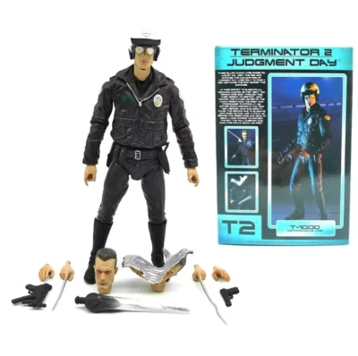 NECA Terminator 2: Judgement Day T-1000 Motorcycle Cop Action Figure Model Toy - Image 1 of 4