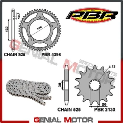 EK1238G Kit Catena Corona Pignone 18 / 43 / 525 PBR TRIUMPH THRUXTON 2006 > 2015 Foto 1 de 2