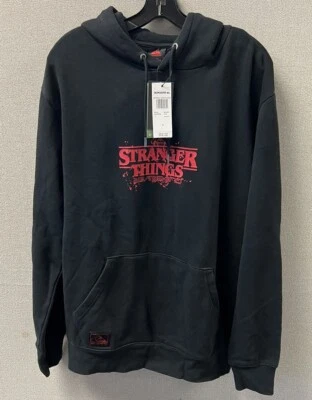 Sudadera con capucha Quicksilver X Netflix Stranger Things para hombre talla pequeña negra roja rara nueva con etiquetas Foto 1 de 4
