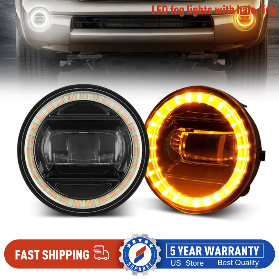 2PCS LED Fog Lights w/ DRL Turn Signal Bumper Lamps For Toyota Tacoma 2005-2011 Foto 1 de 4