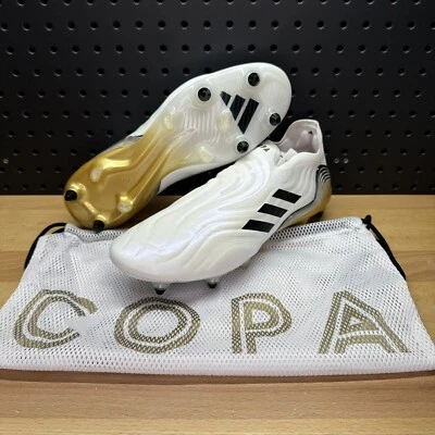 Мужские футбольные бутсы Adidas размер 7 Copa Sense+ SG HP7840 белые/черные/золотистые - Изображение 1 из 4