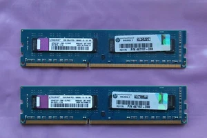 KINGSTON DDR3 4 GB (2X2 GB) PC3-10600U, NON ECC, EACH MODULE HAS 2RX8 CHIPS - Picture 1 of 3
