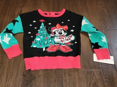 Bebé Niña Disney Minnie Mouse Árbol Navidad Vacaciones Suéter Talla 18 Meses Foto 1 de 4