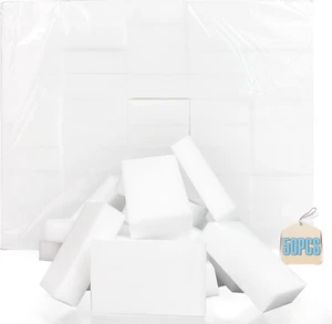 50 Pack Magic Sponge Eraser, Melamine Sponges Foam Pads in Bulk, Multi-Functiona - Picture 1 of 12