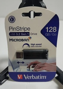 Verbatim PinStripe 128GB USB 3.0 Flash Drive 49319 - Picture 1 of 2