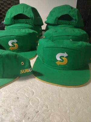New Official Employee Subway 5 Panel Snapback Cap Green Fast Food  Lot of 8 - Image 1 of 3