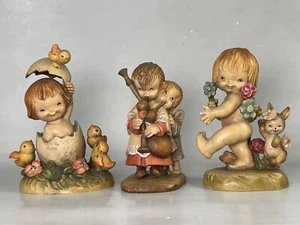 Lot of 3 Vintage ANRI 5.5” Wood Carving Figurines By Ferrandiz - Picture 1 of 12