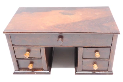 -BOITE A CRAYONS forme PETIT BUREAU XIXe 5 tiroirs bois précieux PLUMIER déco  D - Photo 1/4