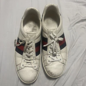 Gucci Ace Classic Men's Leather Sneakers 386750 Made in Italy Size US 10 - Picture 1 of 7