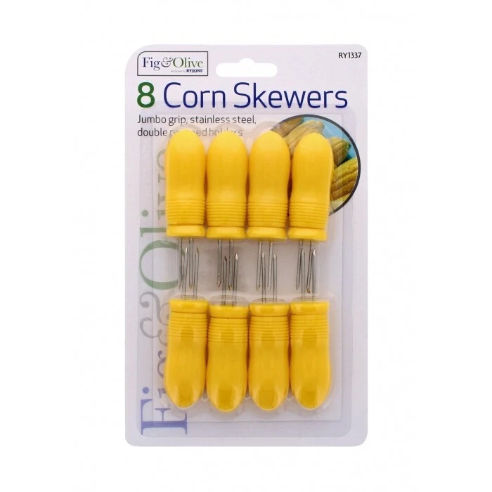 8 X Stainless Steel Corn on The COB Skewers Holders Sweetcorn BBQ PRONGS Party