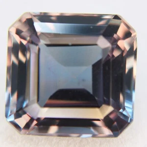 Gemas sueltas con forma de esmeralda de 12,5 quilates de alejandrita natural con cambio de color certificadas - Imagen 1 de 4