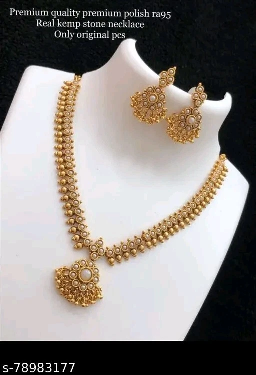 Hermoso collar gargantilla elegante para mujer del sur de la India pendiente joyería Foto 1 de 1