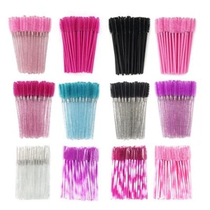 50 piezas Cepillo de pestañas desechable Cabeza suave Cristal Cejas Extensión de pestañas Rímel - Imagen 1 de 36