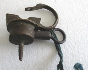 BRONZE PADLOCK / LOCK WITH COVER AND KEY - Picture 1 of 7