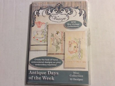 ANITA GOODESIGN ~ Vintage ANTIQUE DAYS OF THE WEEK ~ TEA Towels - CD 35 DESIGNS - Image 1 of 4