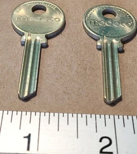Medeco blank uncut round headed keys, qty. 2 for 1 price - New - Picture 1 of 21