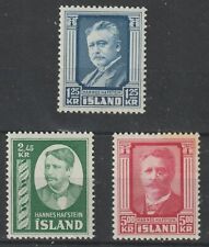 Iceland 1954 #284-86 Hannes Hafstein - VF MH