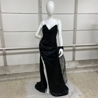 Vestido para mujer NOX ANABEL con cuentas satinado ajustado sin tirantes talla 6 Foto 1 de 4