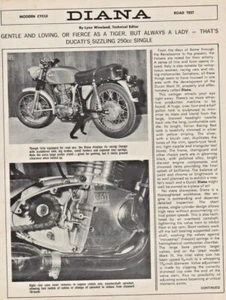 1966 Ducati Diana 250 - 3-Page Vintage Motorcycle Road Test Article - Picture 1 of 1
