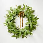 Oversized Fall Leaf Wreath with Velvet Ribbon Green - Threshold designed with