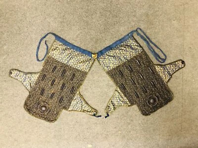 Protector de muslo de hierro Y5752 YOROI Haidate período Edo Japón antiguo equipo de armadura vintage Foto 1 de 4