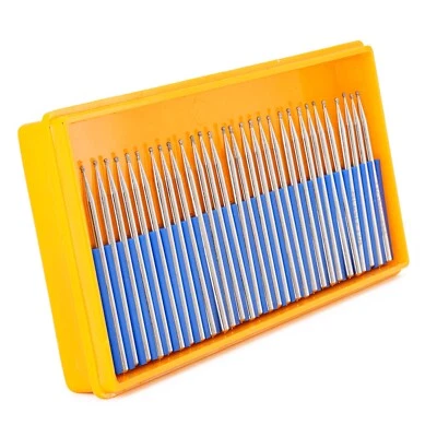 30Pcs Shank 2.35mm Diamond Grinding Head 1-3mm Round Ball Bits Carving Burrs - Image 1 of 4