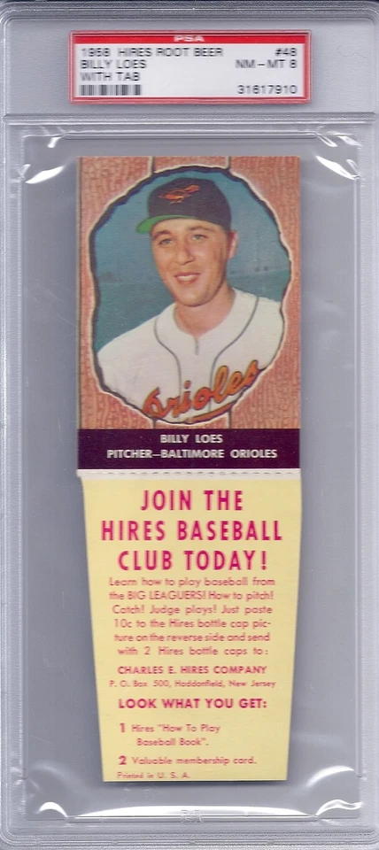 1958 Hires Set #48 Billy Loes PSA 8 - Image 1 of 1