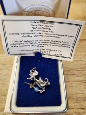 Limited Edition Disney Sterling Silver .925  Jaq Cinderella Charm COA - Image 1 of 4