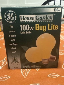 Vintage Rare GE 100 Watt Yellow Bug Light Bulb 2-Pack - Picture 1 of 4