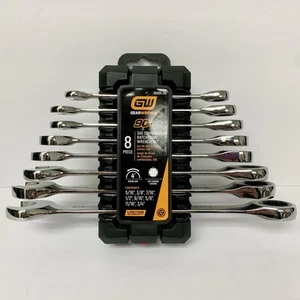 GearWrench 86695-06 SAE 90-tooth Combination Ratcheting 8 piece Wrench Set NEW - Picture 1 of 1