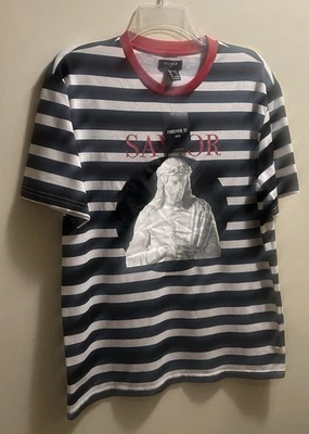 Camiseta Forever 21 Para Hombre Talla Pequeña Gráfica Camiseta Salvador Rayas Manga Corta Nueva Foto 1 de 4