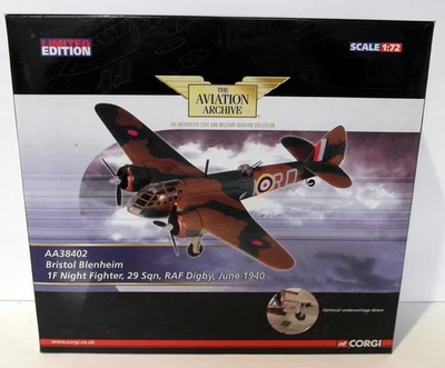 Corgi 1/72 Scale Diecast AA38402 Bristol Blenheim 1F Night Fighter 29Sqn RAF 40 - Image 1 of 3