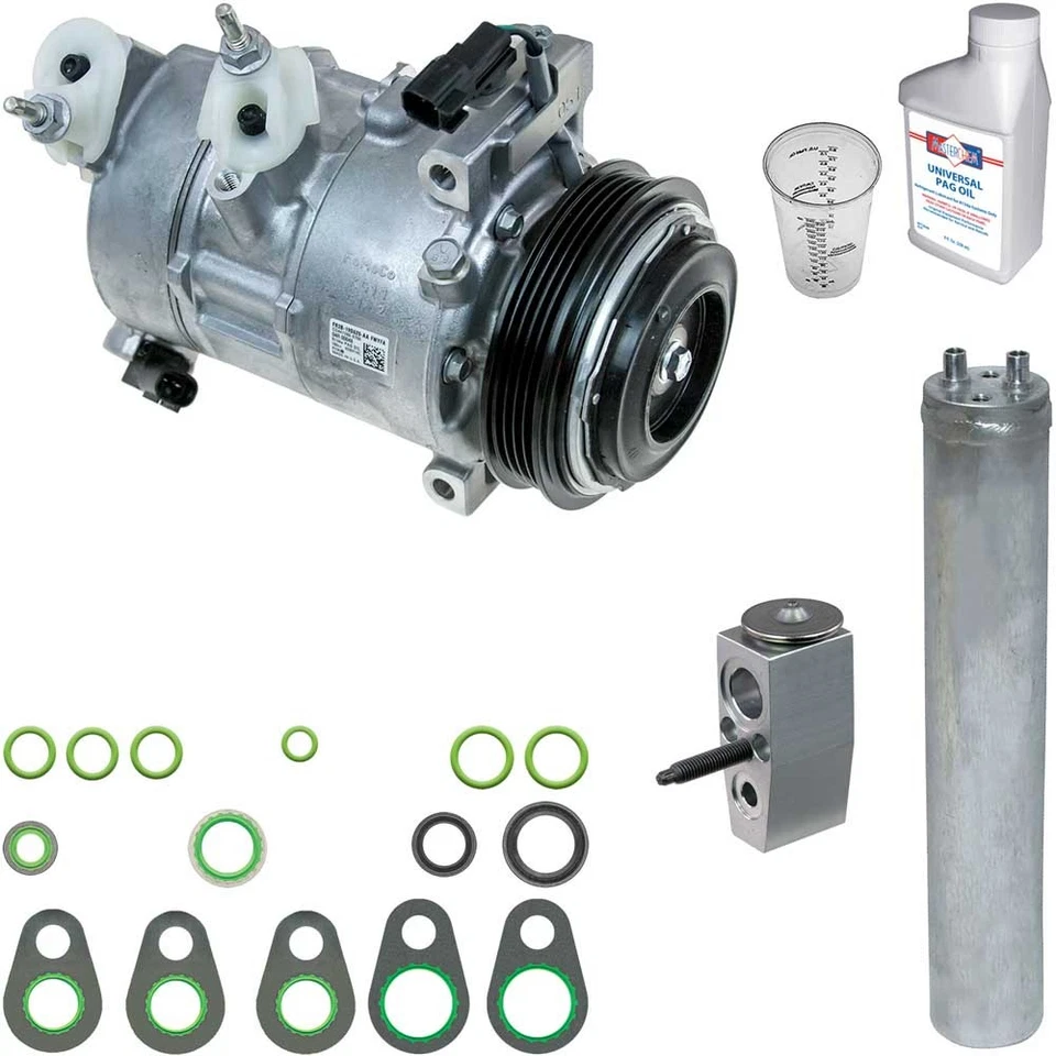 Omega AC Compressor w/ A/C Repair Kit For Ford Mustang 2015 2016 2017 - Image 1 of 1