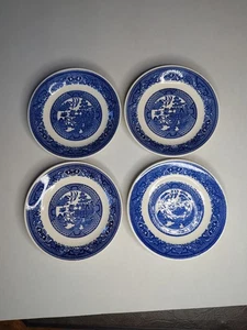 De colección. Platillos Royal China Willow Ware azul y blanco 6" - Juego de 4 - Imagen 1 de 10