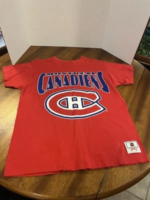Camiseta De Colección Montreal Canadiens Nuez Moscada Talla L Roja 1994 Años 90 NHL Foto 1 de 4