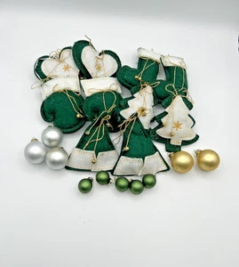 Heejoonay Designer Weihnachtsschmuck / 20 Filz Kugeln grün silber gold - Bild 1 von 9