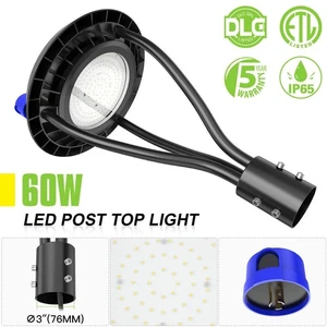 60W Led Post Lights Outdoor Parking Lot Circular Area Pole Light [300W MH Equal] - Picture 1 of 10