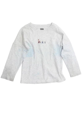 Camiseta básica gris manga larga gráfica cuello redondo Kith para niñas talla 6 Foto 1 de 4