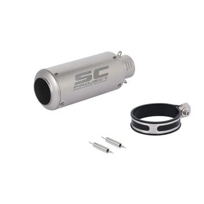 Slip-on 51mm 2" Universal Motorcycle Exhaust Muffler Pipe Tail Tips Silver Foto 1 de 4