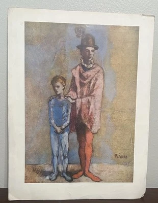 Picasso Vintage Art Print 1950s “Two Saltimbanques” Circus Performers - Image 1 of 4