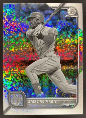 Starling Marte 2022 Bowman Chrome Black White Mini Diamond Refractor /199 #97 - Image 1 of 4