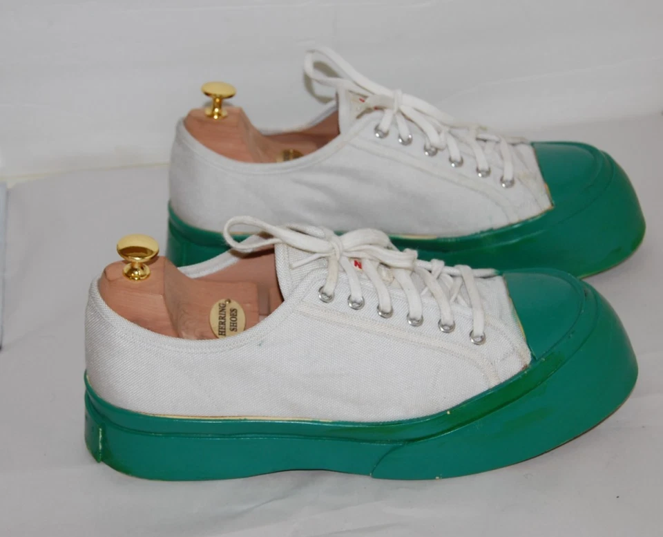 43/US9.5 🔥 Zapatillas Marni Verde Blanco Lona Encaje Hechas en ESPAÑA Foto 1 de 4