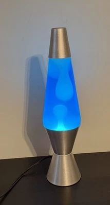 The Original Lava Lamp Blue with Silver Base Working 14.5"  - Image 1 of 4
